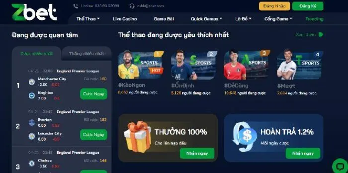 Hoàn trả 1,1% cho các game slot